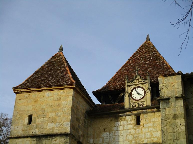 Barbotan-les-Thermes - tour-porte et porche de l'église